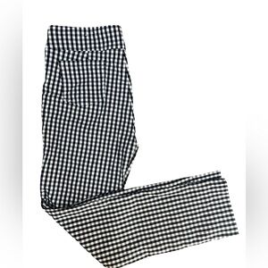 J. McLaughlin Maisie Navy Blue Gingham Pants Stretchy Sz 12 EUC Amelia Cloth